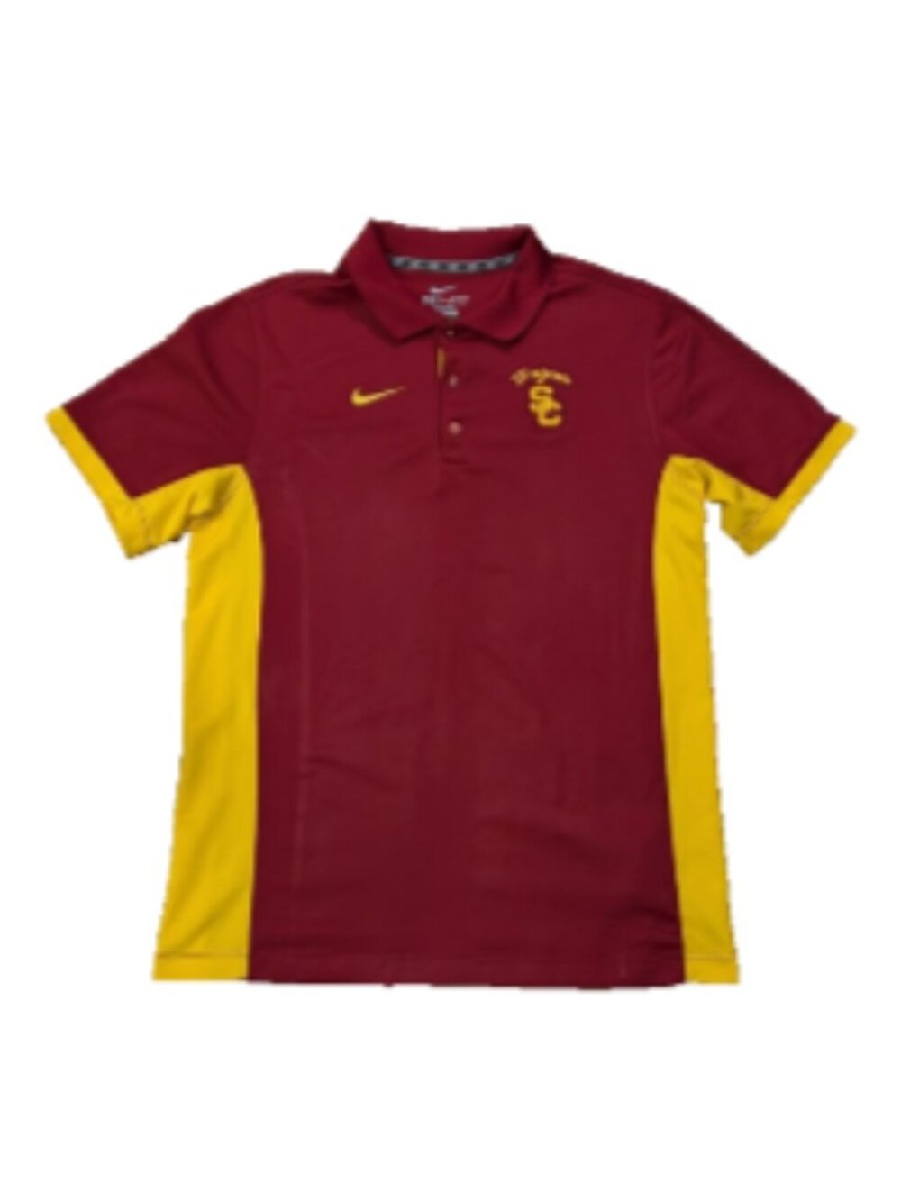 USC Trojans Shirt Adult Red Yellow Polo Nike Stitched Swoosh NCAA Mens Sz S
